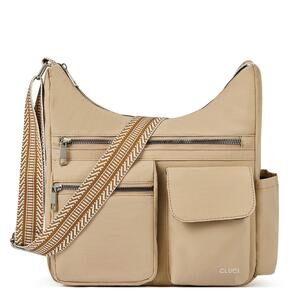Cluci Beige Crossbody Shoulder Bag with Multiple Pockets